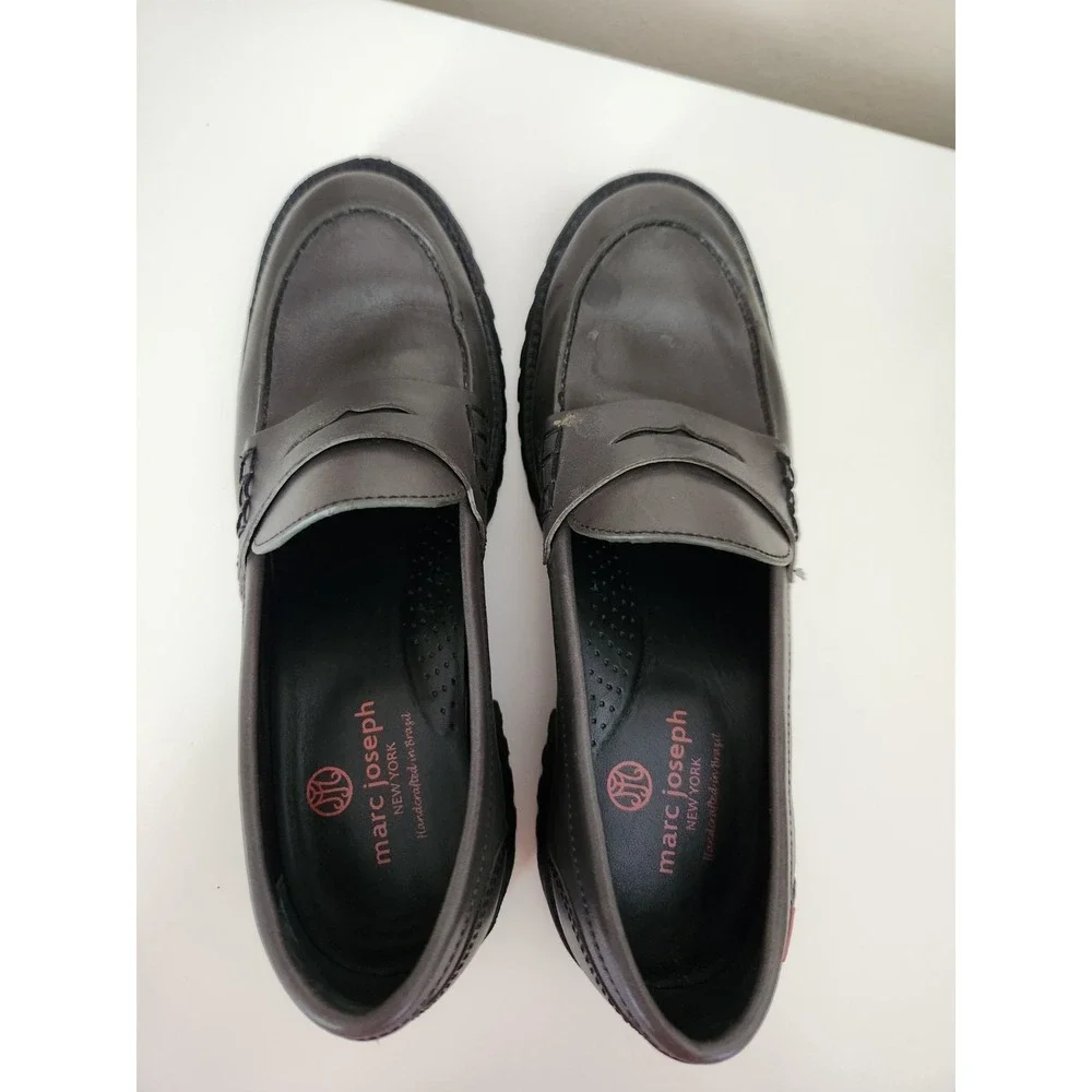 Marc Joseph New York Camden Street Women's Penny Loafers chunky block heel Sz 8